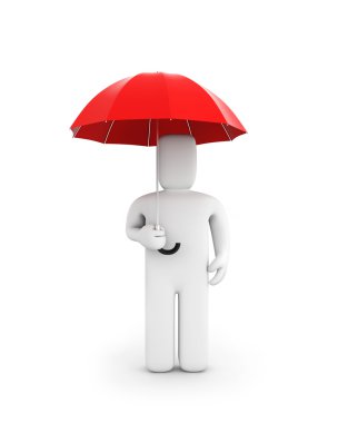 Man and umbrella clipart