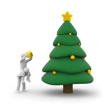 decorate Christmas tree clipart