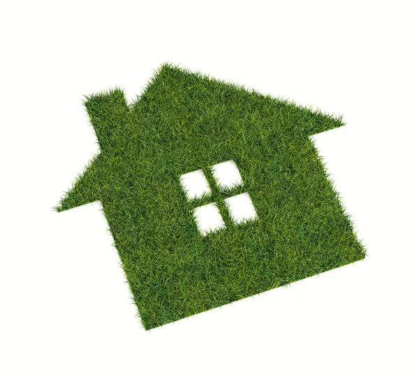 家の形で芝生 — ストック写真