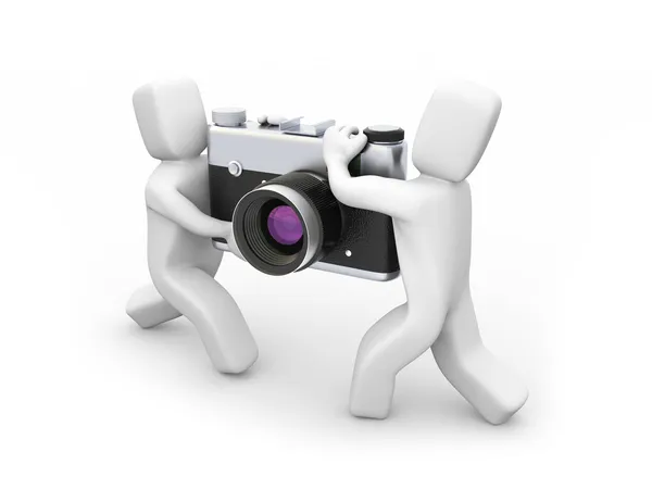 Person mit Retro-Kamera — Stockfoto