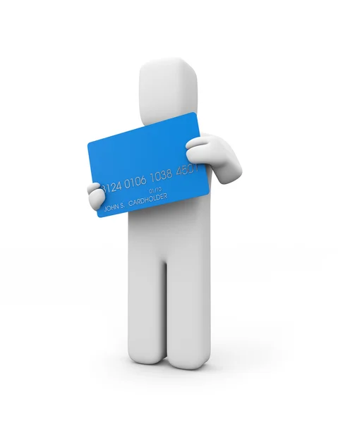 Posiadacza karty. osoby trzymać karty kredytowej — Zdjęcie stockowe