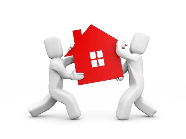 Person carrying house icon — Stock Photo, Image