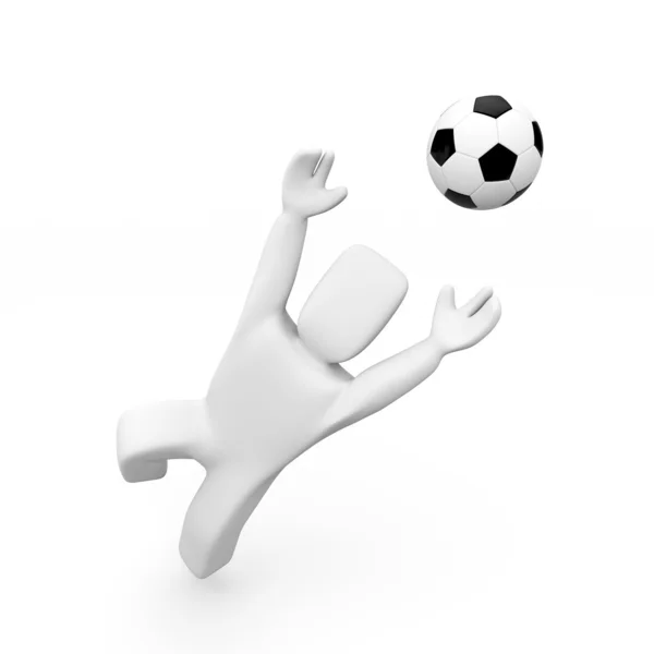 Marionette och fotboll boll. Sport koncept — Stockfoto
