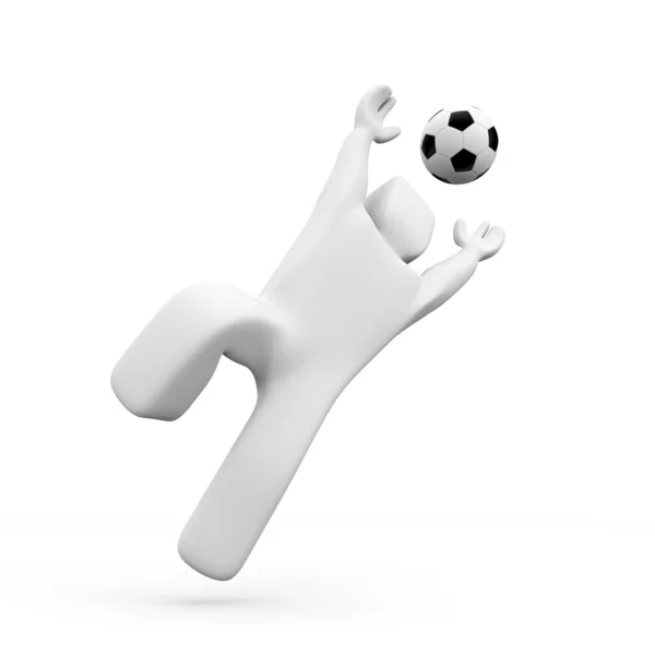 Marionette und Fußball. Sportkonzept — Stockfoto