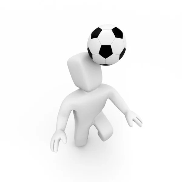 Marionette och fotboll boll — Stockfoto