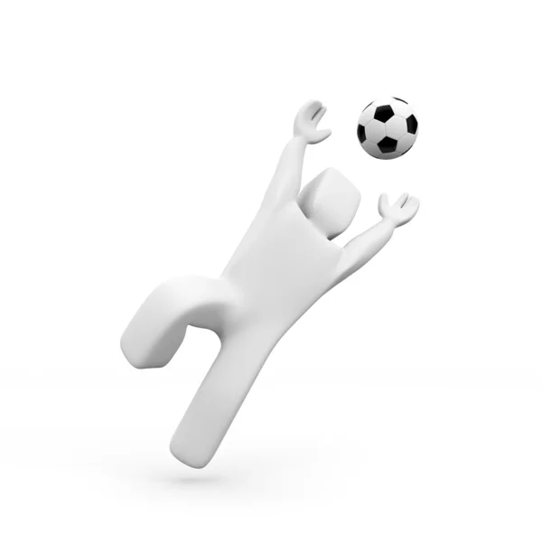 Marionet a fotbalový míč — Stock fotografie