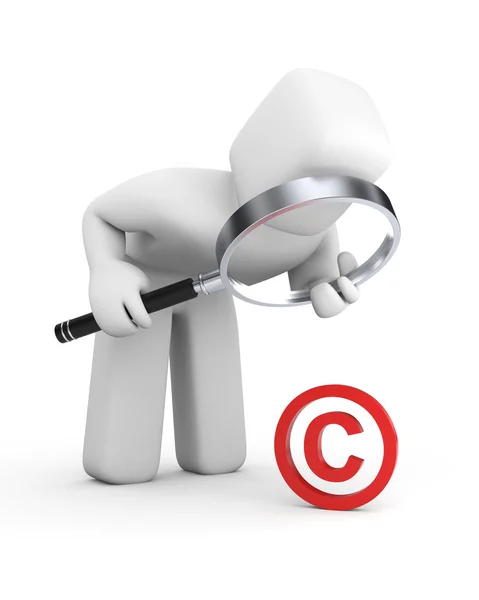 La persona examina el signo de copyright — Foto de Stock