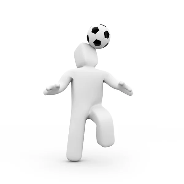 Marionette and football ball — Stock Photo, Image