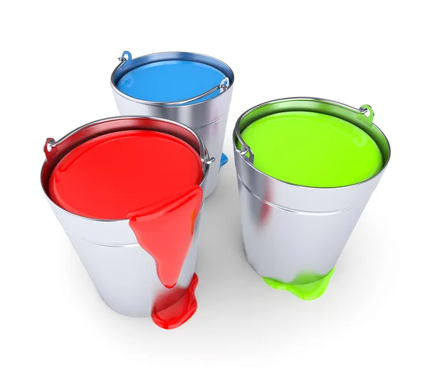 RGB - Buckets with a paint — Stock Photo, Image
