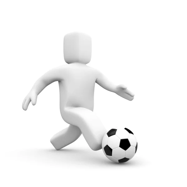 Марионетка и футбольный мяч — стоковое фото