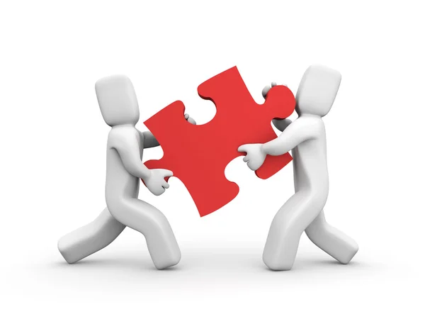 Transfer a puzzle - Teamwork concept — Stock Photo, Image