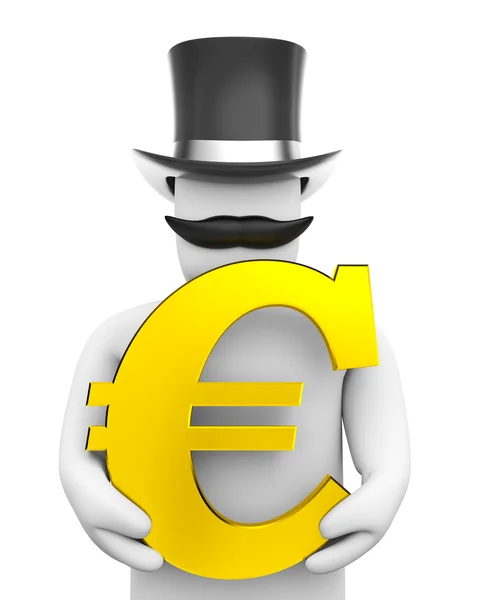 Man and euro sign — Stock Photo, Image