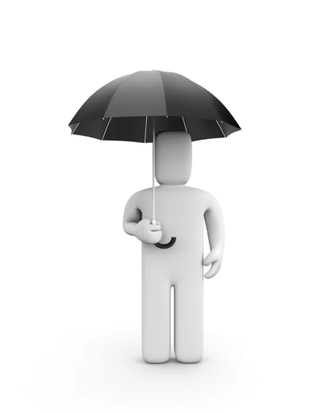 Homem e guarda-chuva — Fotografia de Stock
