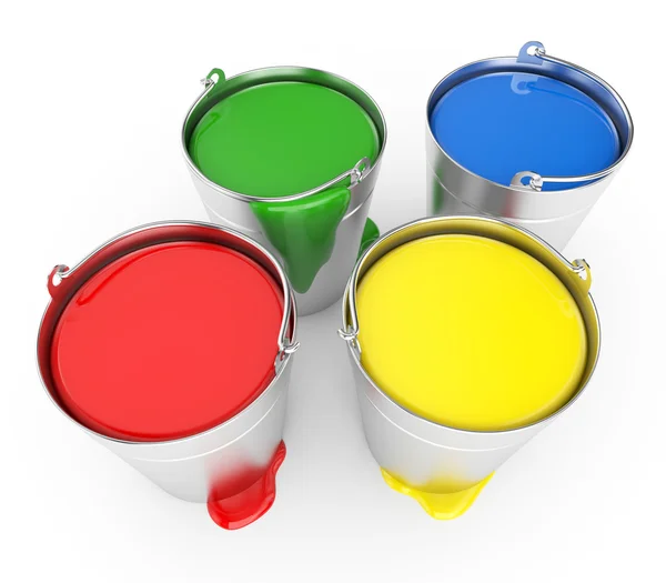 Buckets with a paint — Stock Photo, Image