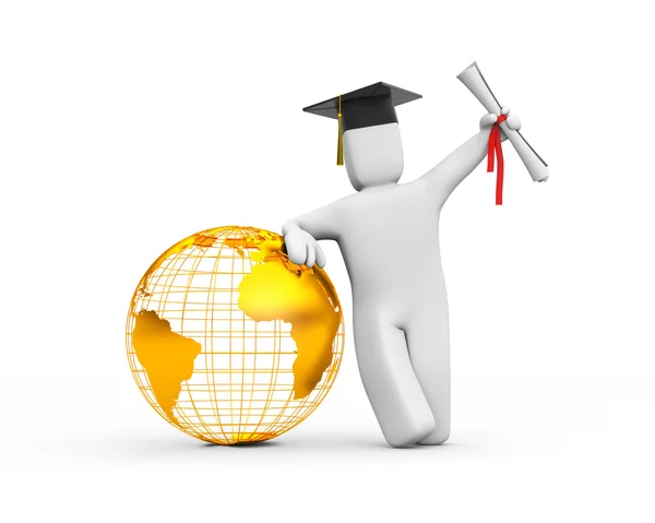 The world is opened for you. Graduate. Gold edition — Stock Photo, Image