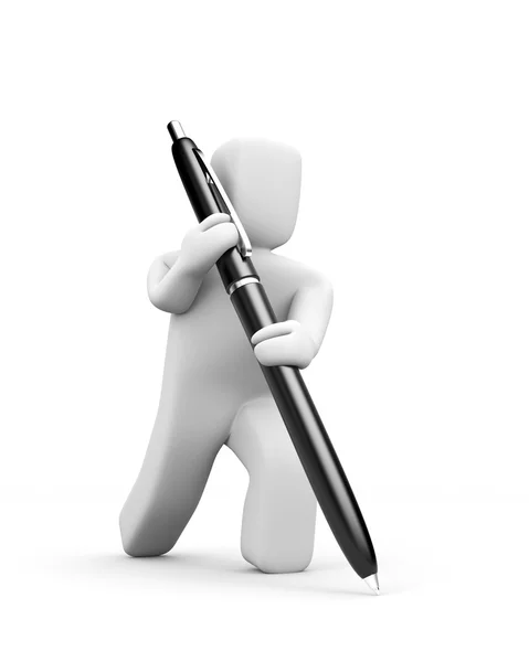 Man and pen — Stock Photo, Image