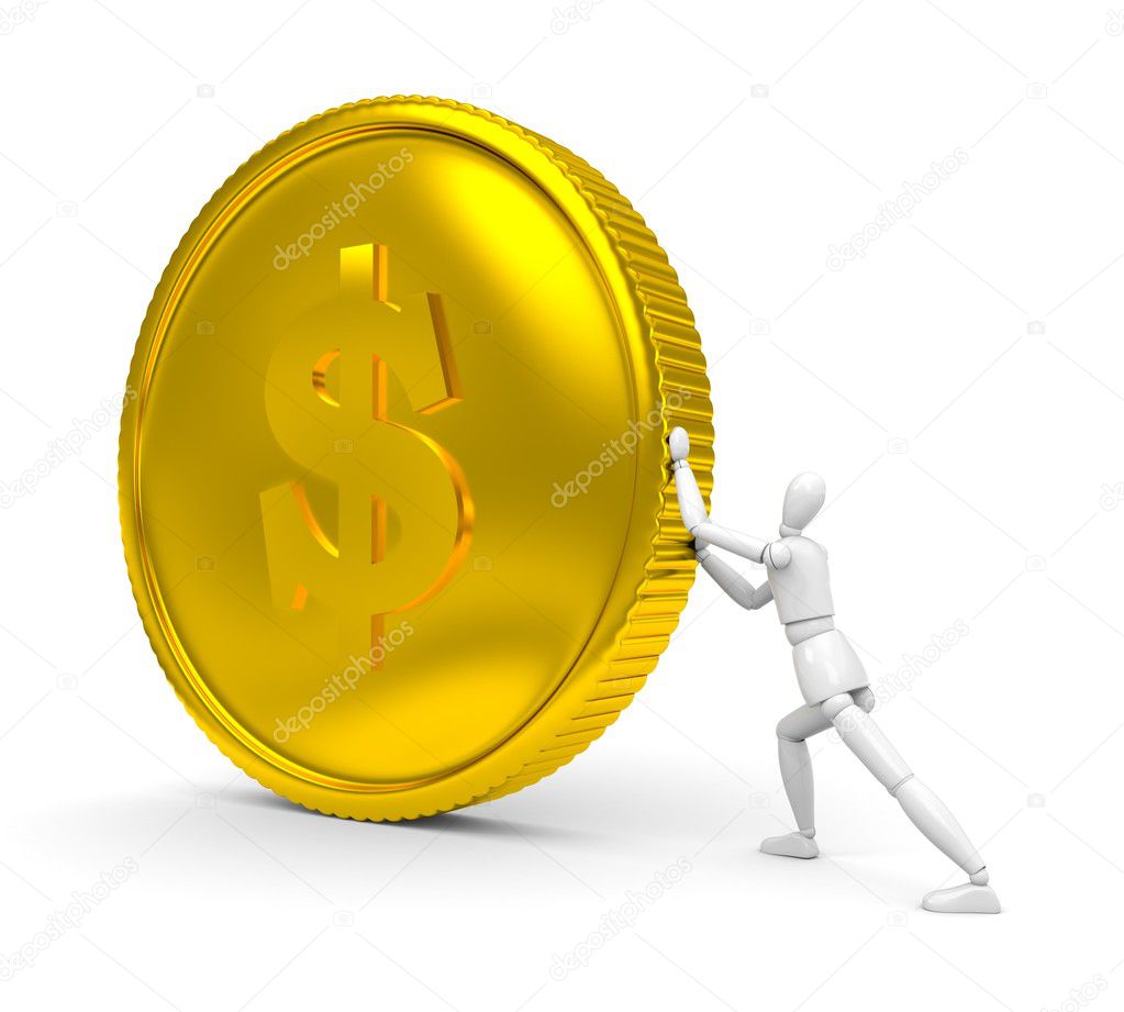 Man and coin
