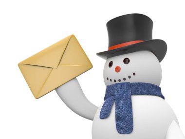 Snowman and email clipart