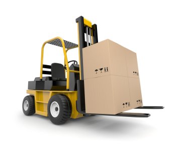 Forklift with cargo clipart