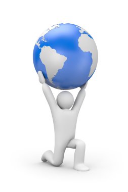 Person holding the world. clipart