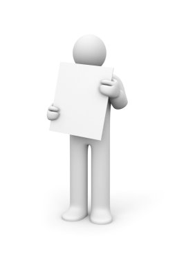 Person and blank billboard clipart