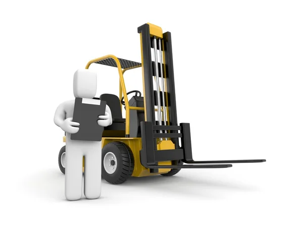 Person drive a forklift — Stock Photo, Image