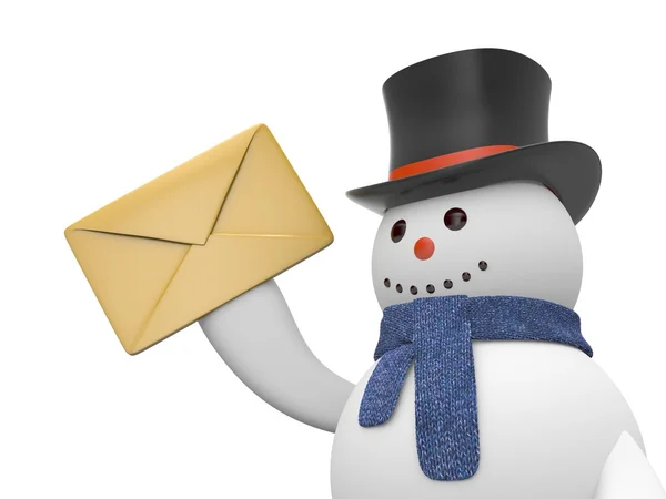 Snowman and email — Stock Photo, Image