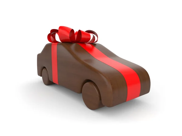 Wooden car as gift. — Stock Photo, Image