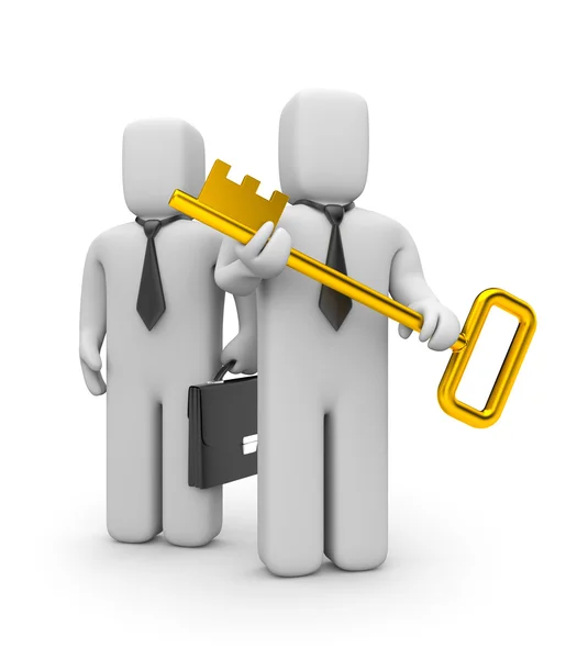 Gold key of new business — Stock Photo, Image