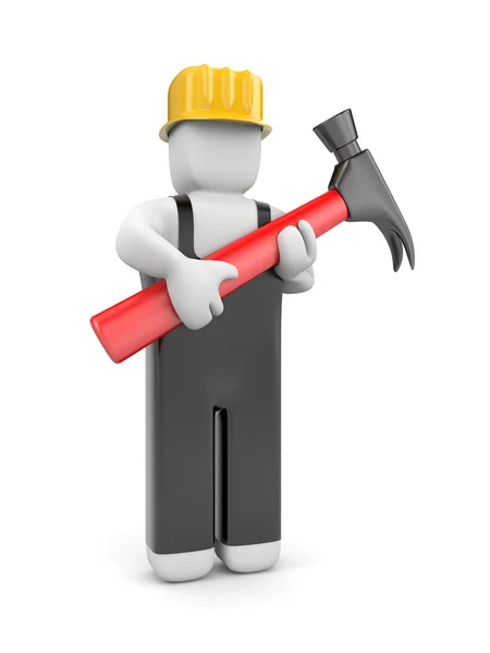 Trabajador mantenga un martillo — Foto de Stock