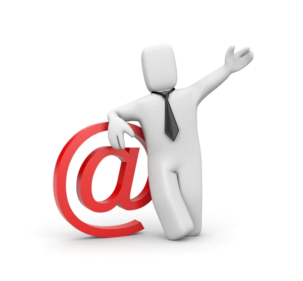 Символ бизнесмена и электронной почты — стоковое фото