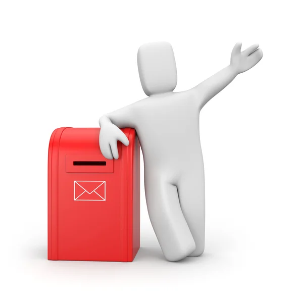 Kişi ve posta kutusu — Stok fotoğraf