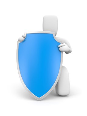 Person hold shield clipart