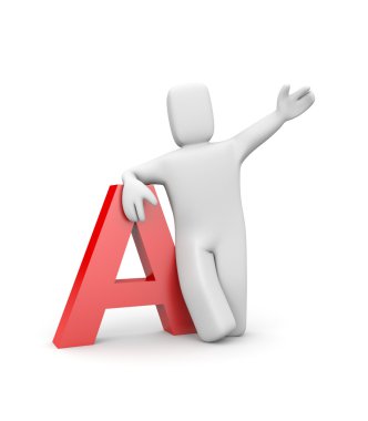 Person with letter A clipart
