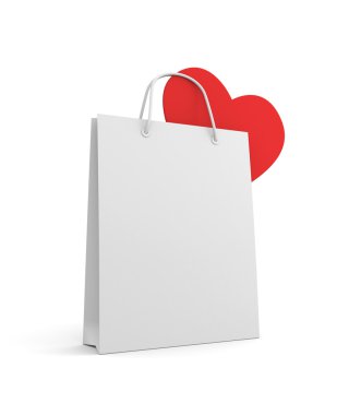 Shopping bag with heart clipart