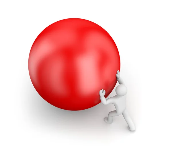 Person push ball — Stock Photo, Image