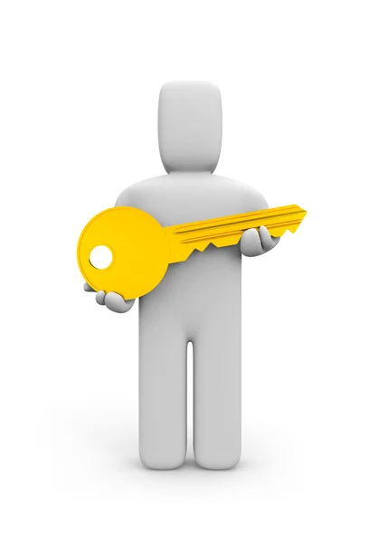 Osoba drží klíč — Stock fotografie