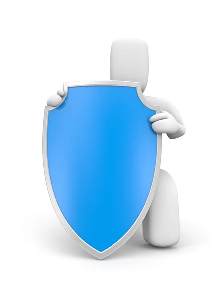 Person hold shield — Stock Photo, Image