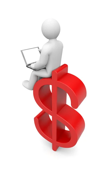 Personen arbeiten am Laptop. Finanzmetapher — Stockfoto