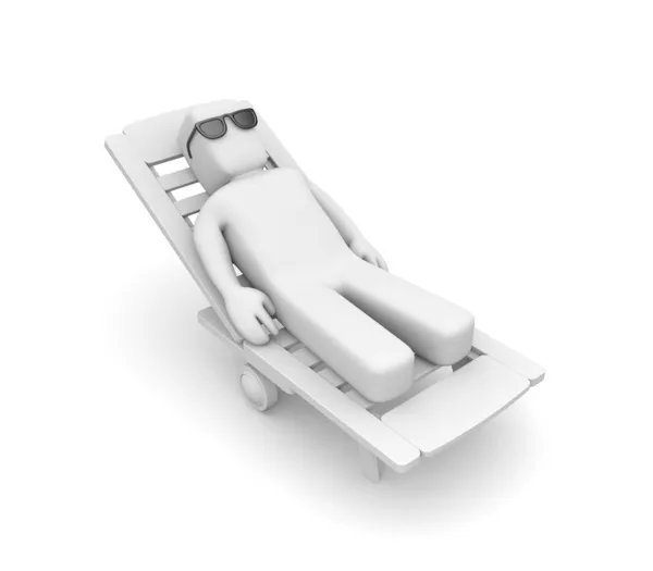 Person rest in deck chair — Stock Photo, Image