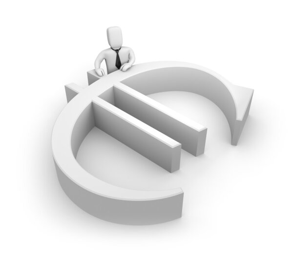 Знак бизнесмена и евро
