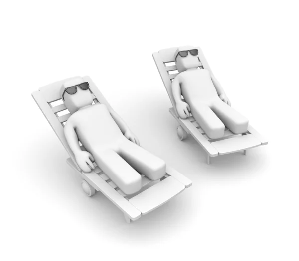 Rest in deck chair — Stock Photo, Image