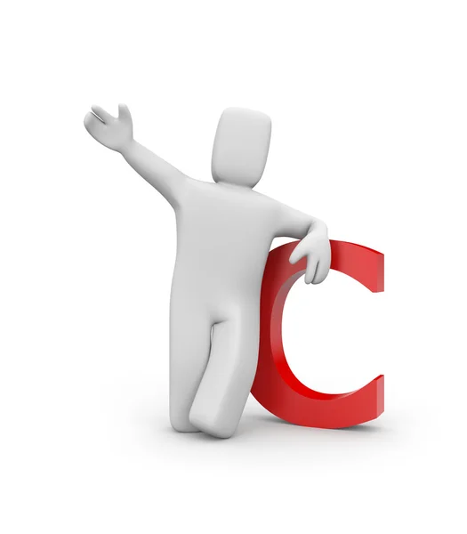 Person with letter C — Stock Photo, Image