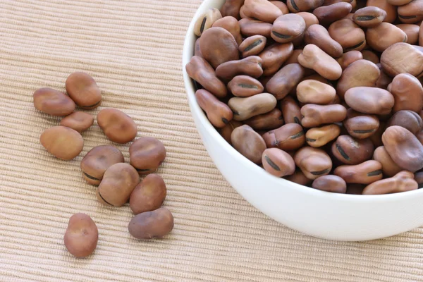 Dried brown beans in bowl — Stock Photo, Image