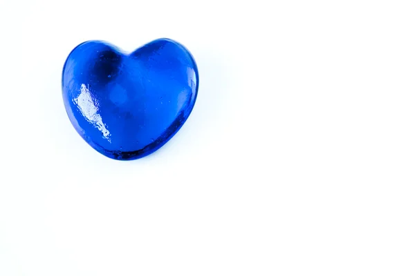 Coeur en verre bleu — Photo