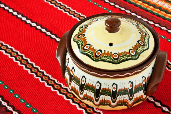 Maceta de cerámica con tapa — Foto de Stock