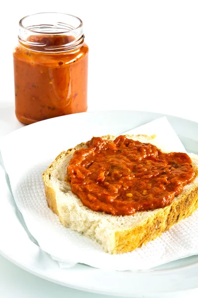 stock image Toast smeared with chutney