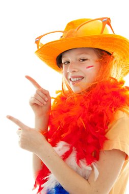 Portrait of a young girl as soccer supporter