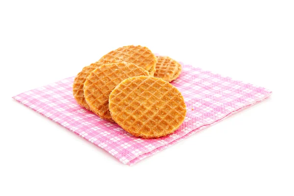 Cookies met syrop, typische Nederlandse stroopwafels — Stockfoto