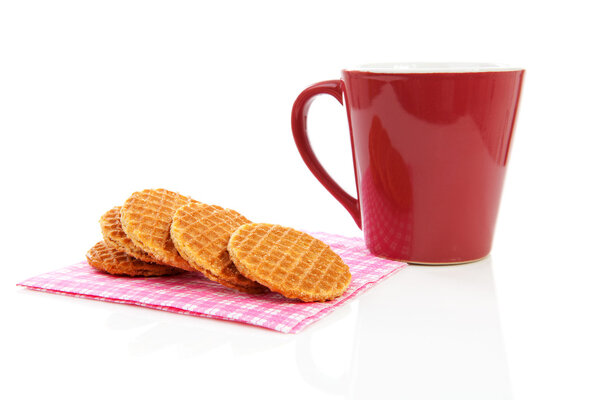 Каши с сиропом, типичные голландские стропвафели
